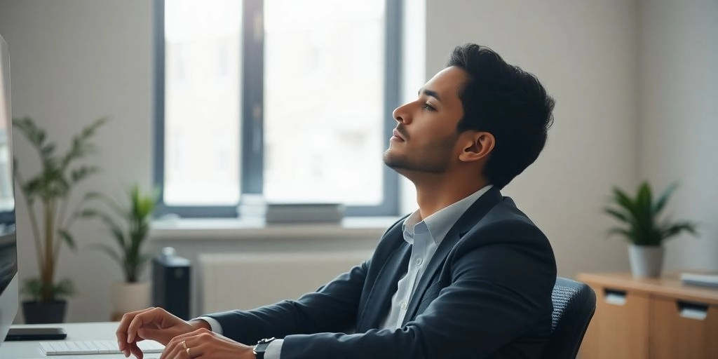 Profissional usando técnica de inteligência emocional em ambiente de trabalho