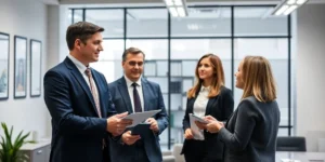Conversa entre profissionais de escritório jurídico falando sobre marketing para advogados