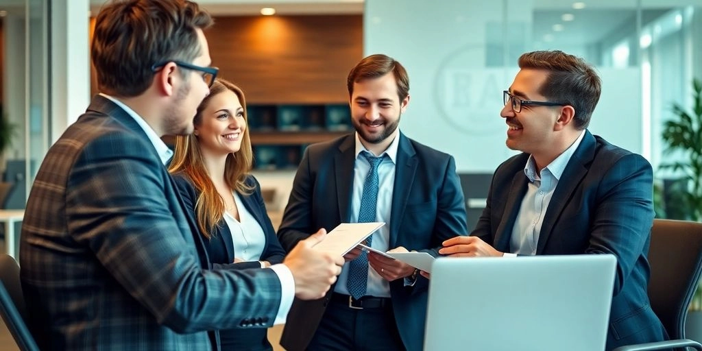 reunião entre executivos de vendas falando sobre o planejamento comercial