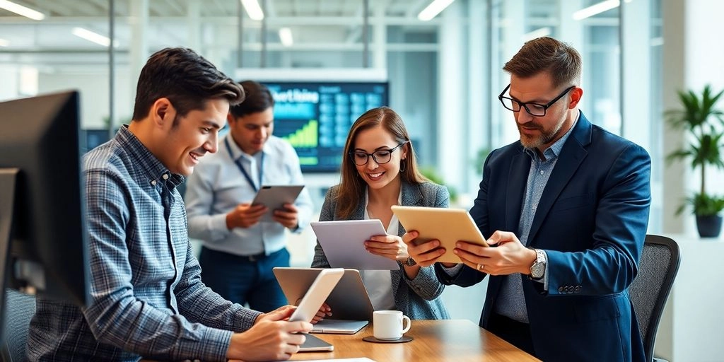 Vendedores usando recursos de tecnologia no processo comercial