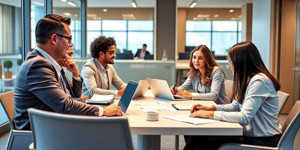 Reunião de time comercial focado em prospecção ativa