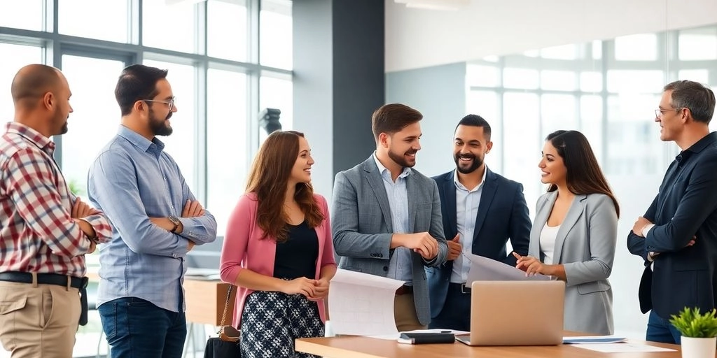 Pessoas em reunião informal dentro do escritório