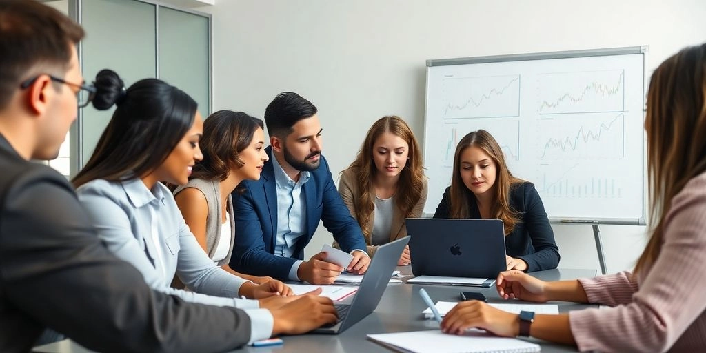 vendedores em reunião em escritório comercial