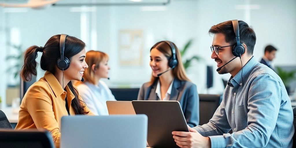 SDR terceirizado trabalhando no escritório moderno
