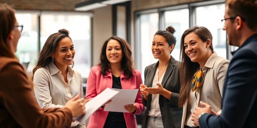 Equipe comercial falando sobre seus leads em uma conversa informal